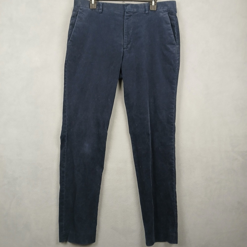 J.Crew Thompson Corduroy Pants Mens 34x34 Blue Cotton Mid Rise Straight Leg‎